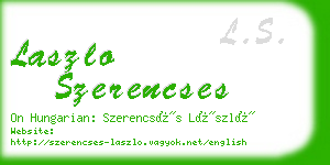 laszlo szerencses business card